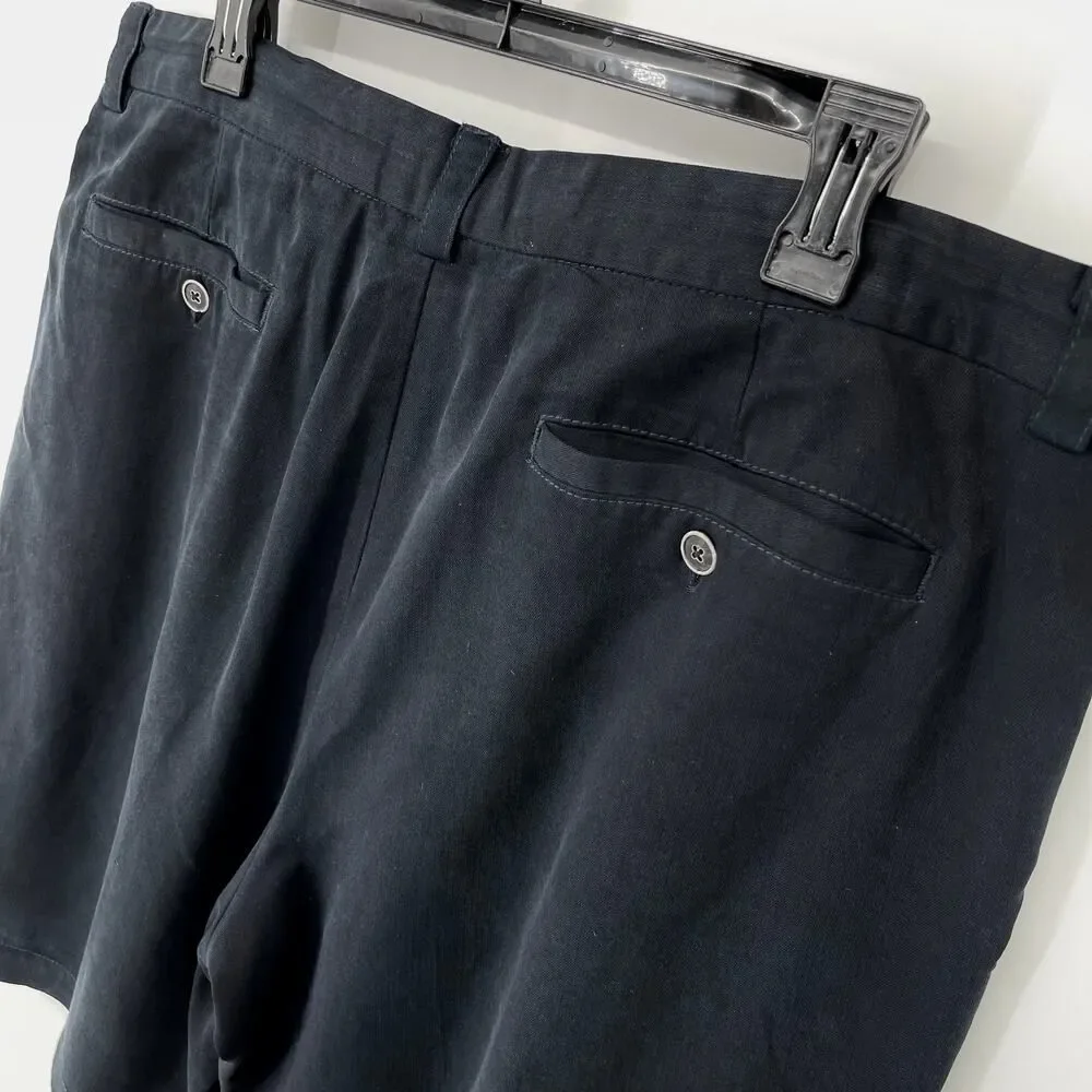 Tommy Bahama Men's 100% Silk Pleated Front Hi-Rise Shorts Size 36 Navy